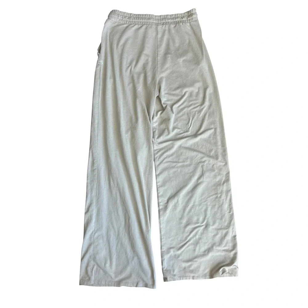 Vuori Wide Leg Lounge Pants High Rise Drawstring Athleisure Beige VW4023 Women M